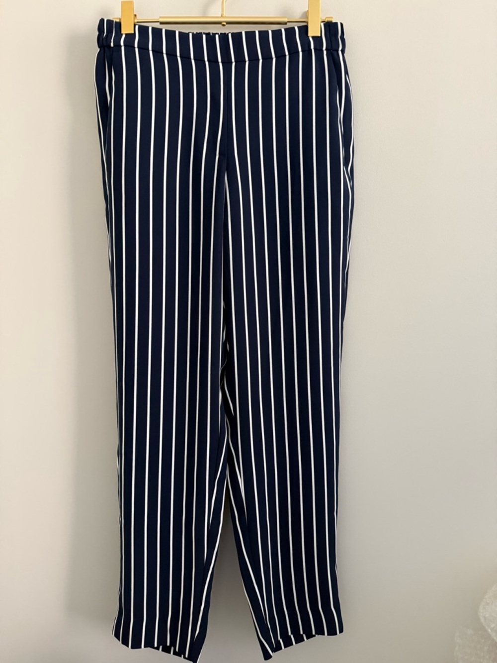 J Crew Striped Jamie Pant Elastic Waist Annie Stripe Navy Salt 2 NEW
